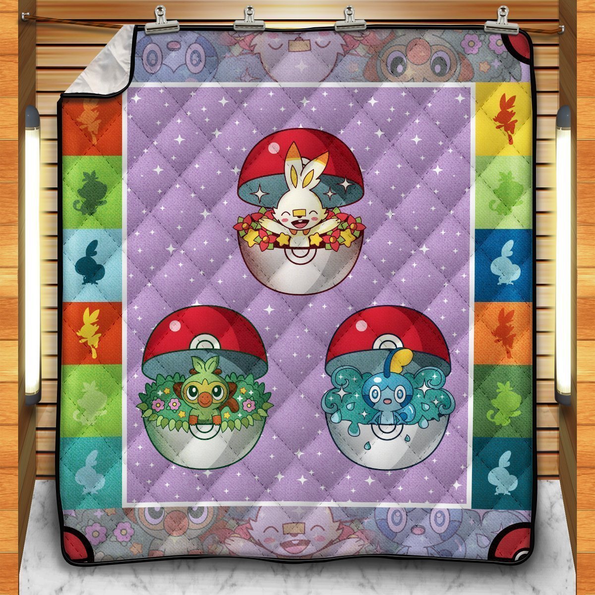 PKM Poke Sword & Shield Quilt Blanket