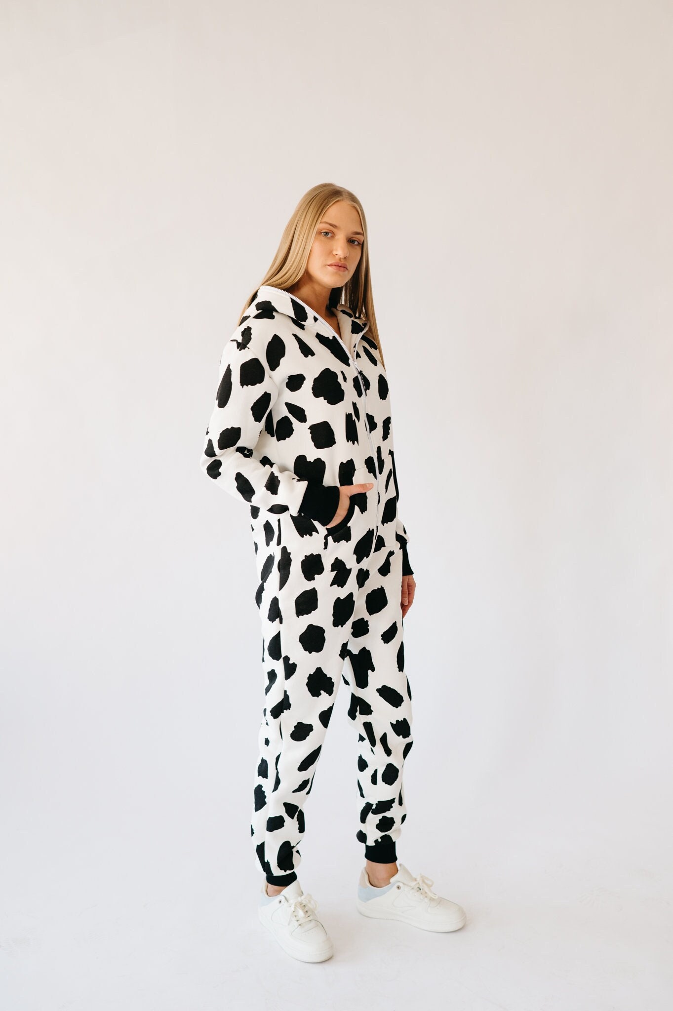 Cow Men's Hooded Jumpsuit | Christmas Pajama Outfits | Family Matching Pajamas