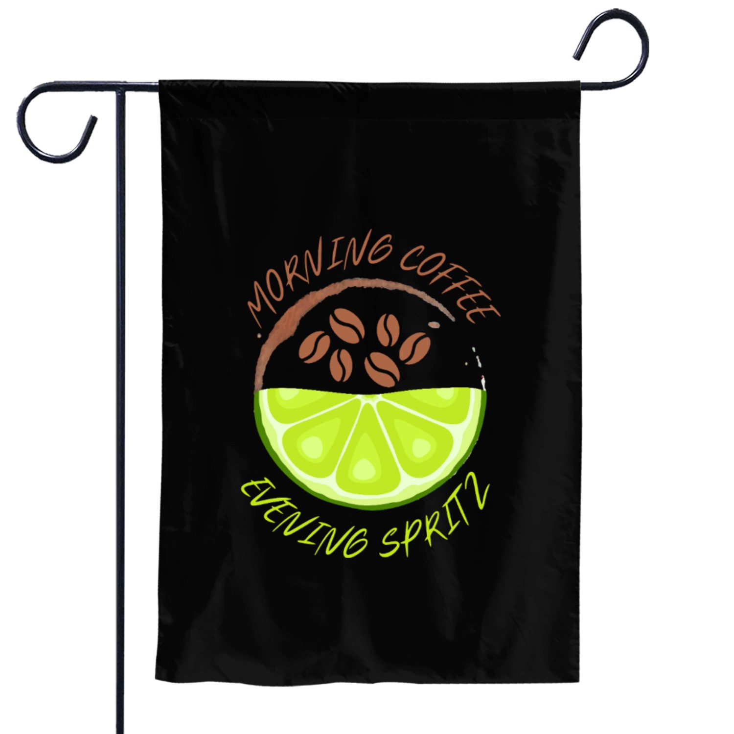 Morning Coffee Evening Spritz Garden Flags