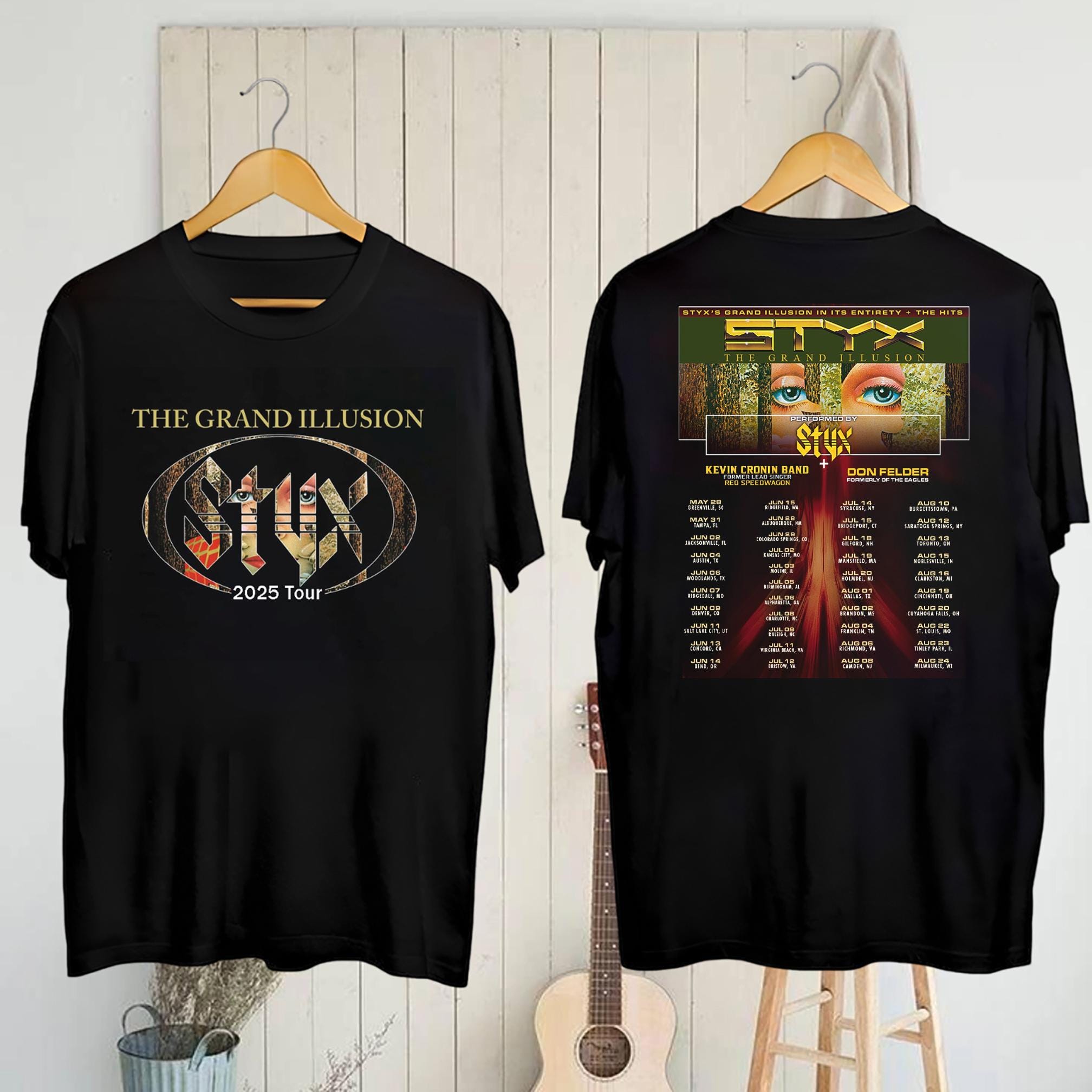 Styxs 2025 Concert Shirt, Styxs Band The Grand Illusion Tour 2025 Shirt, Styxs Fan Shirt, Styxs Band Merch, Styxs Shirt, Styxs & Kevin Cronin Tour