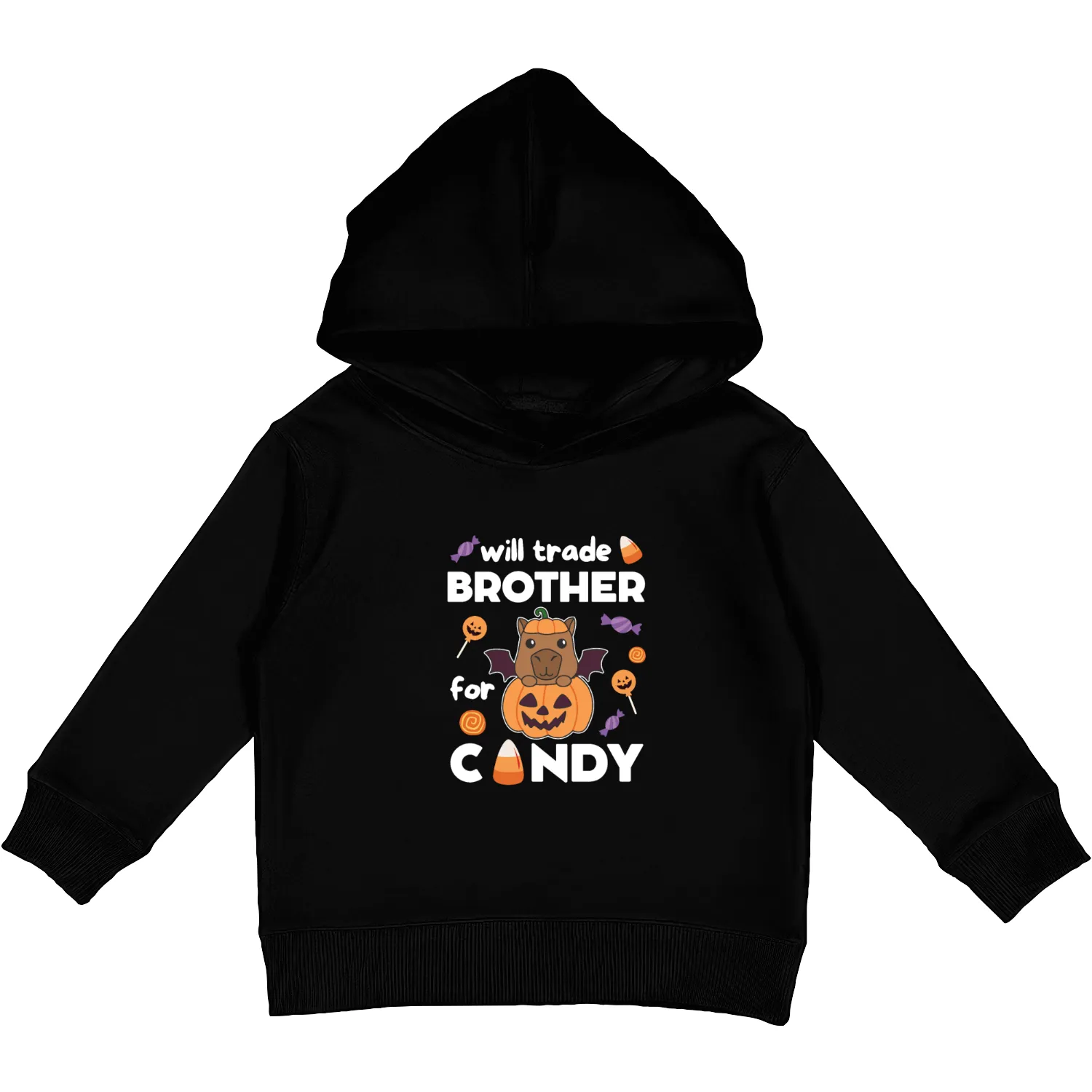 Capybara Halloween Trade Brother For Candy Kids Pullover Hoodies