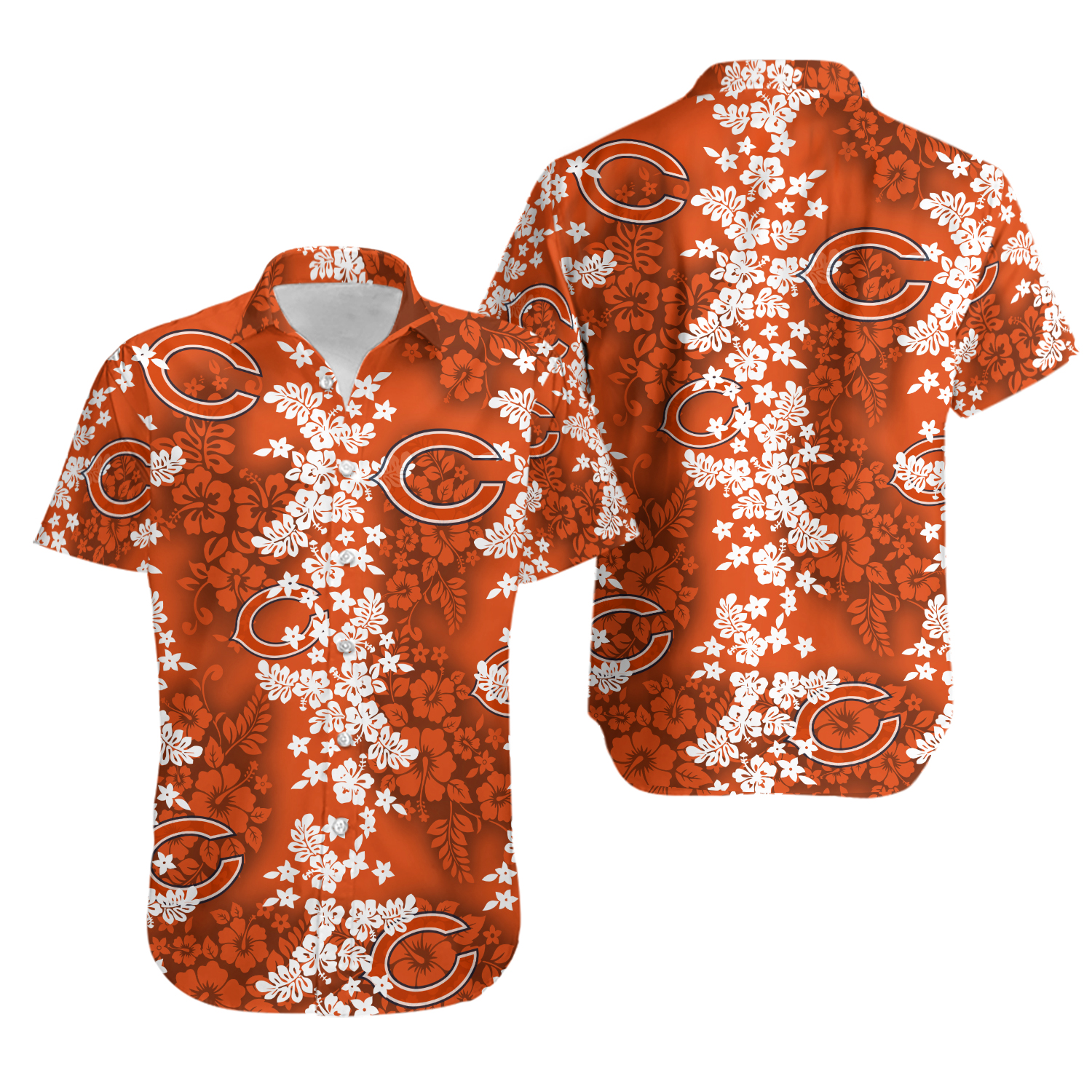 Chicago Bears Short Sleeve Button Up Tropical Hawaiian Shirt