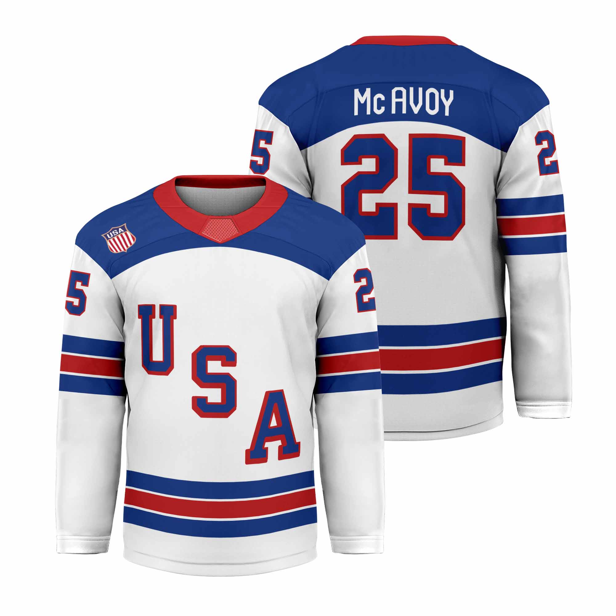 Men's #25 McAvoy White 2026 Away Replica Hockey Jersey