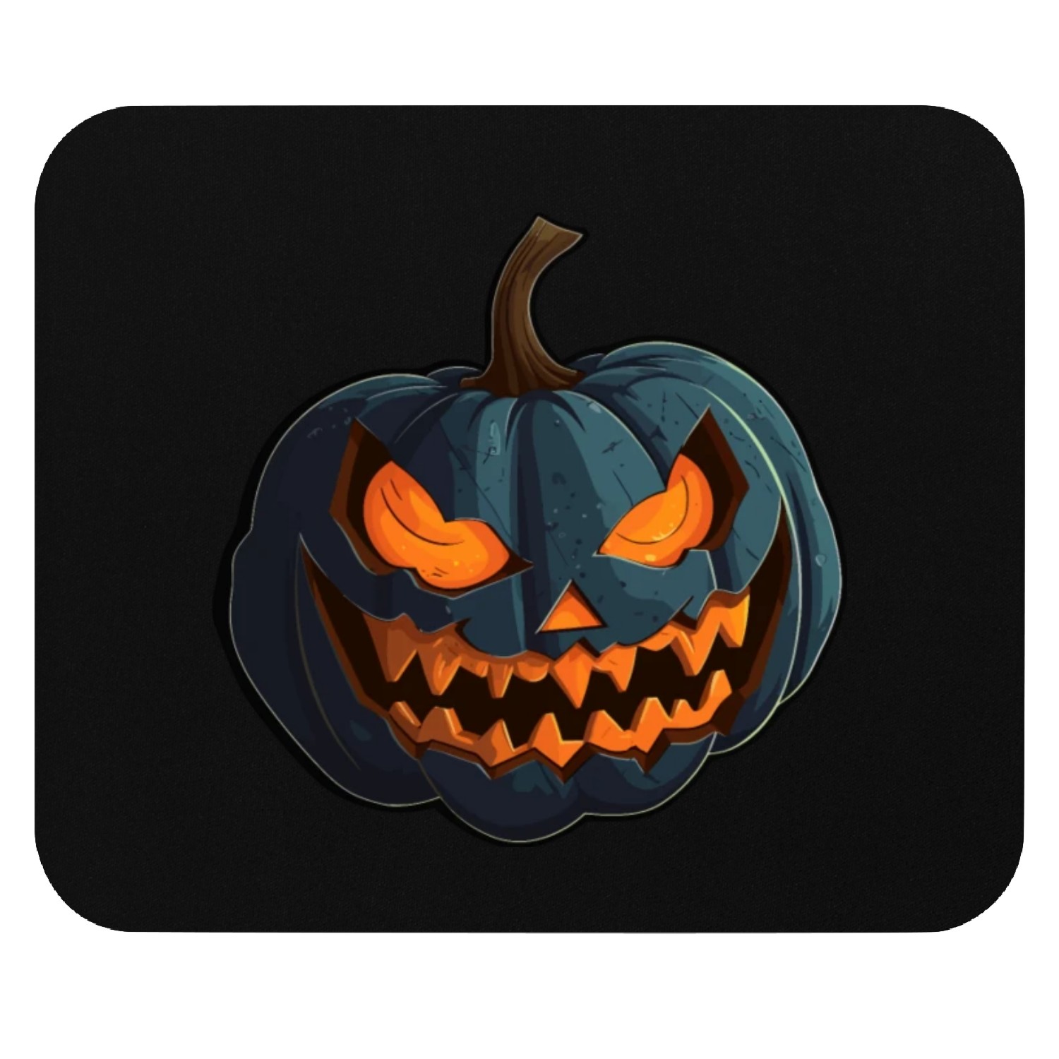 Pumpkin With Spooky Glowing Halloween Eyes Mouse Pads