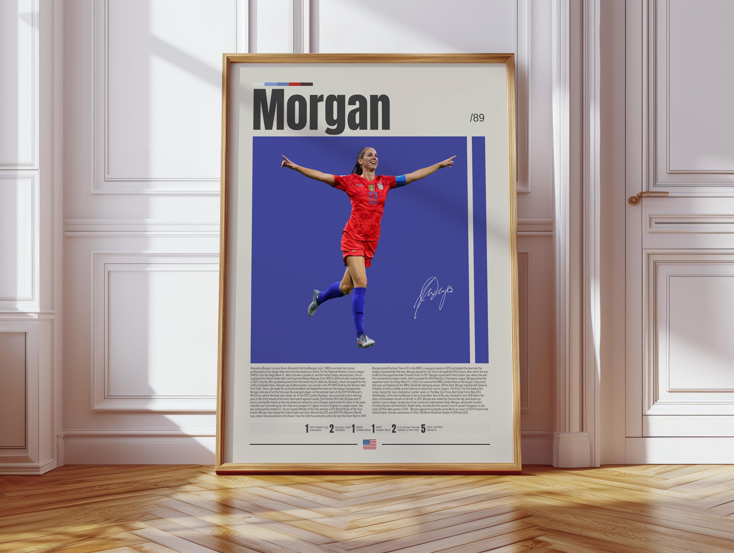 Alex Morgan Poster, USA Women Footballer, Soccer Gifts