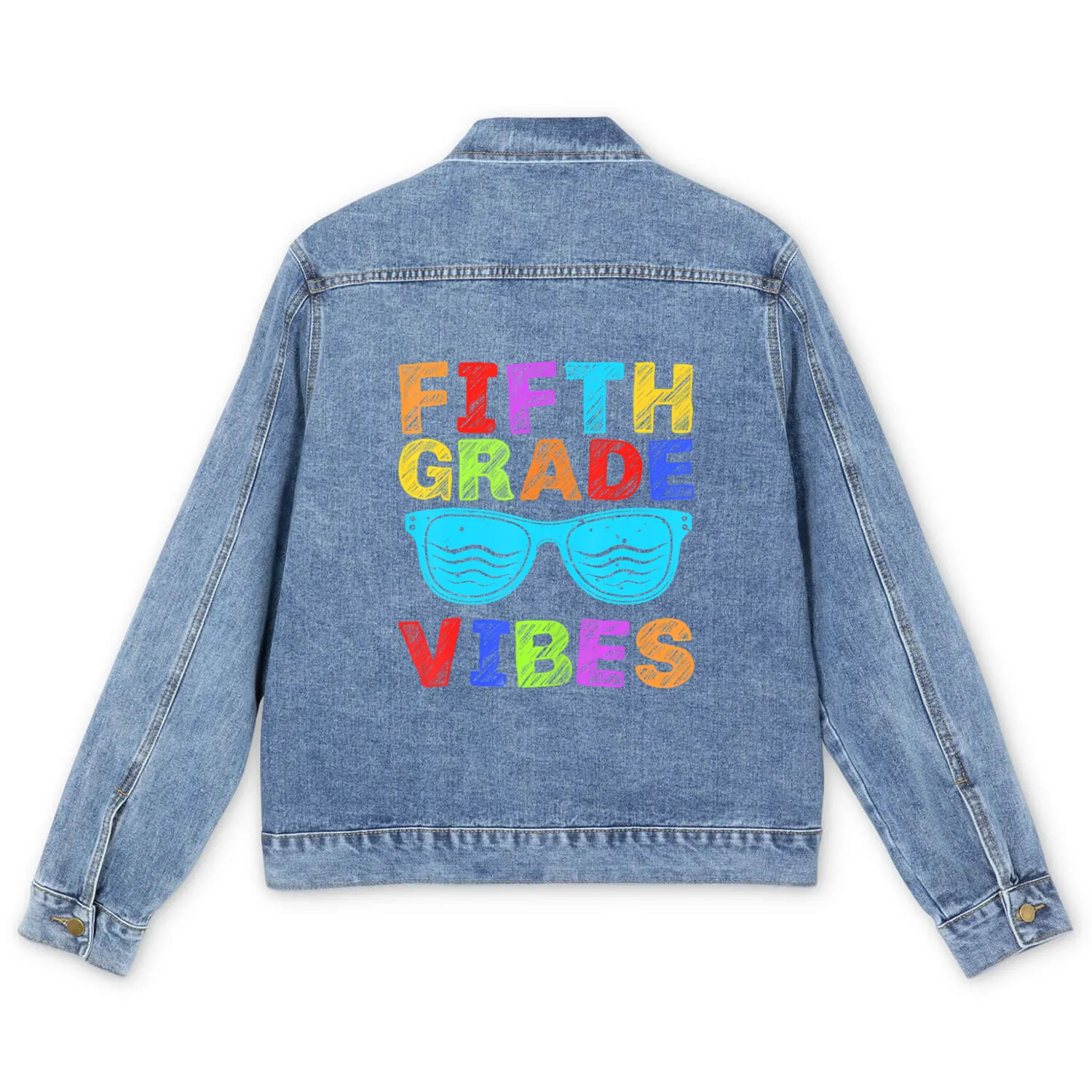 Fifth Grade Vibes First Day of 5th Grade Back to Men's Denim Jackets