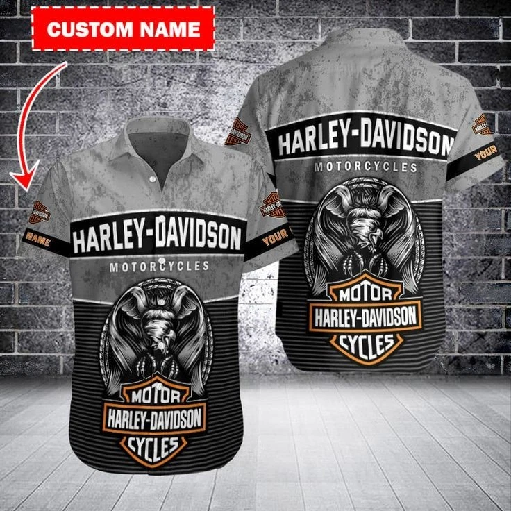 Personalized Harley Motor Racing Davidson Casual Button Down Shirt