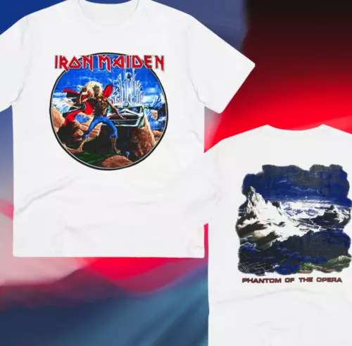 Vintage Iron Maiden Phantom Of The Opera T-shirt Double Sided