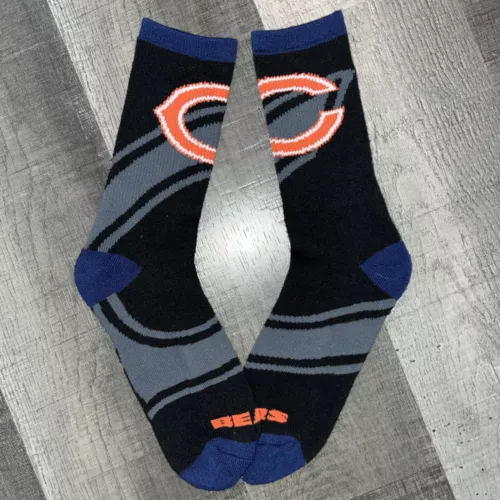 CHICAGO BEARS football FOOTBALL LOGO BLACK SHADOW CREW LENGTH SOCKS