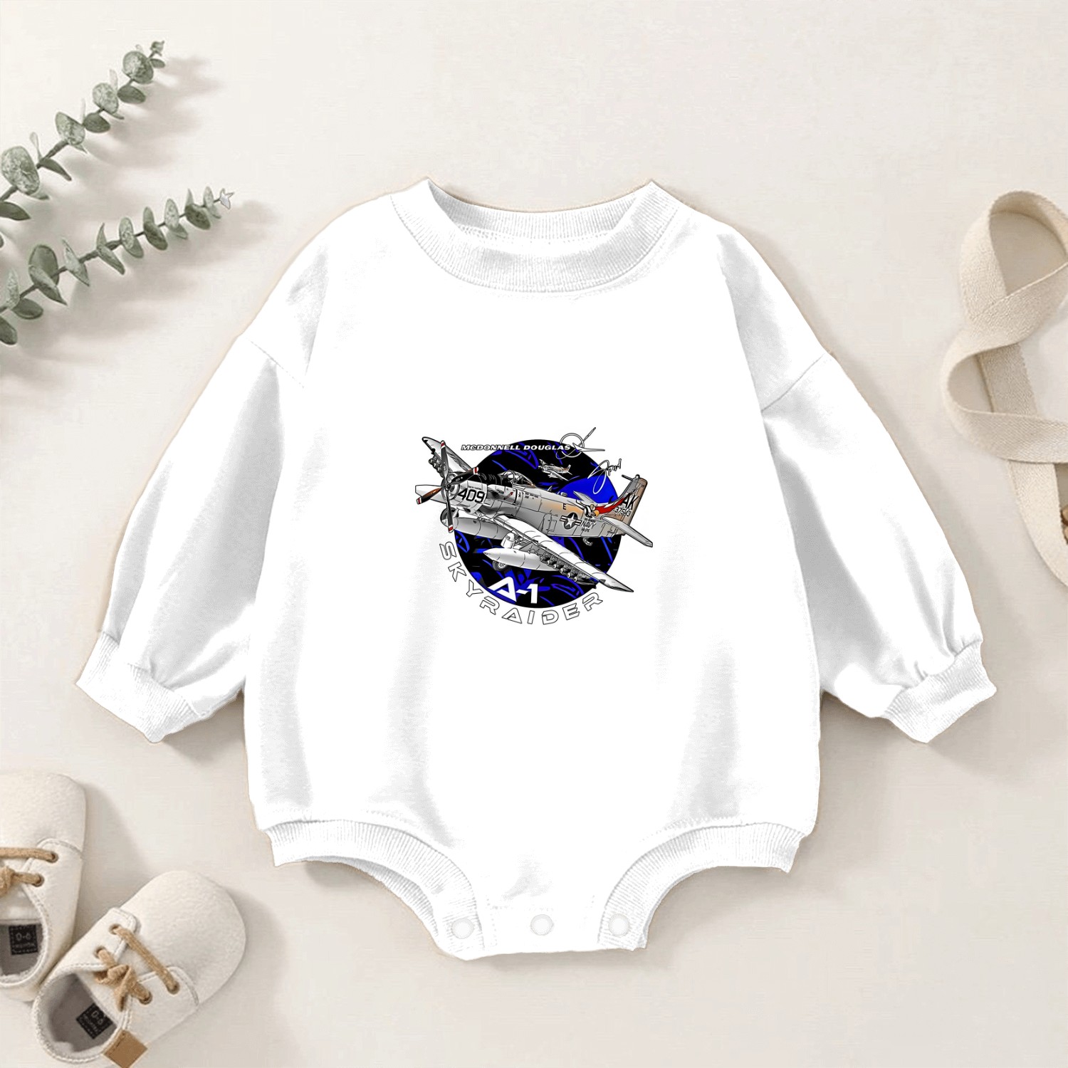 Douglas A-1 Skyraider Attack Aircraft Baby Romper Sweatshirts