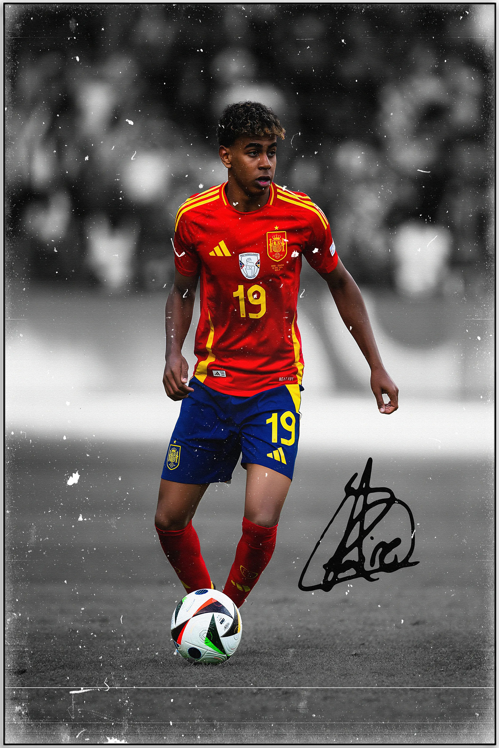 Lamine Yamal Spain National Team Soccer Canvas Wall Art