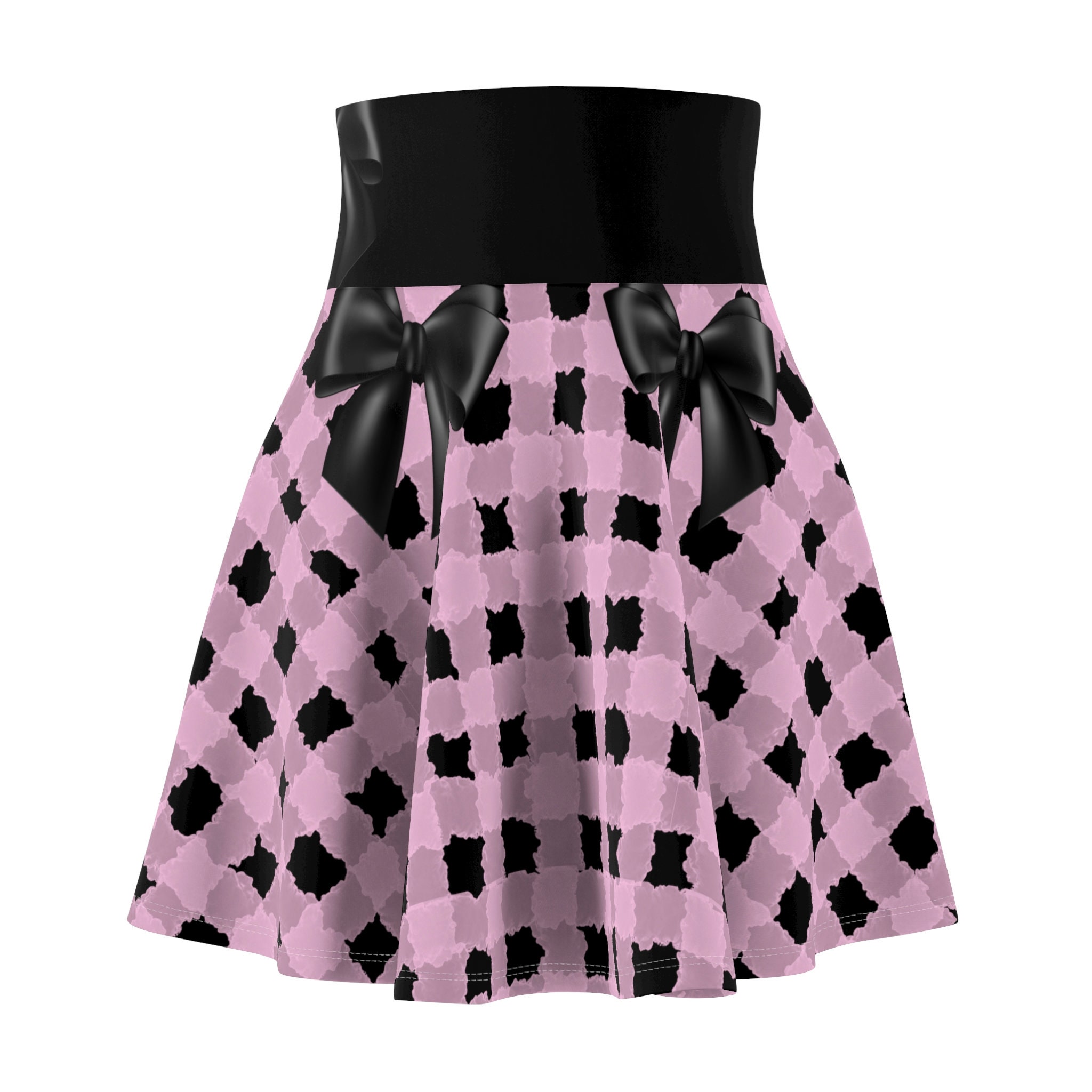 Pink plaid Women's Skater Skirt