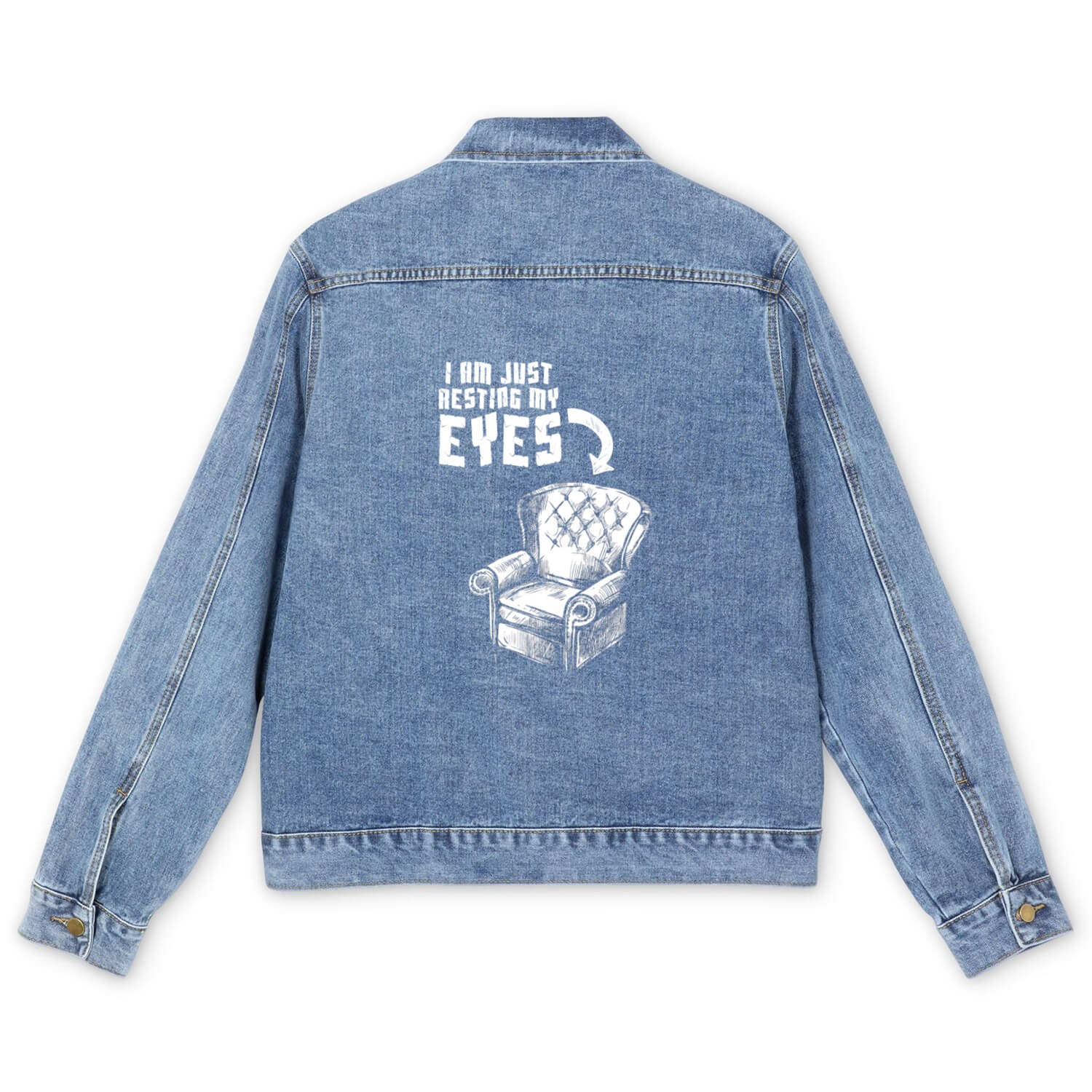 I'm Not Sleeping I'm Just Resting My Eyes Men's Denim Jackets