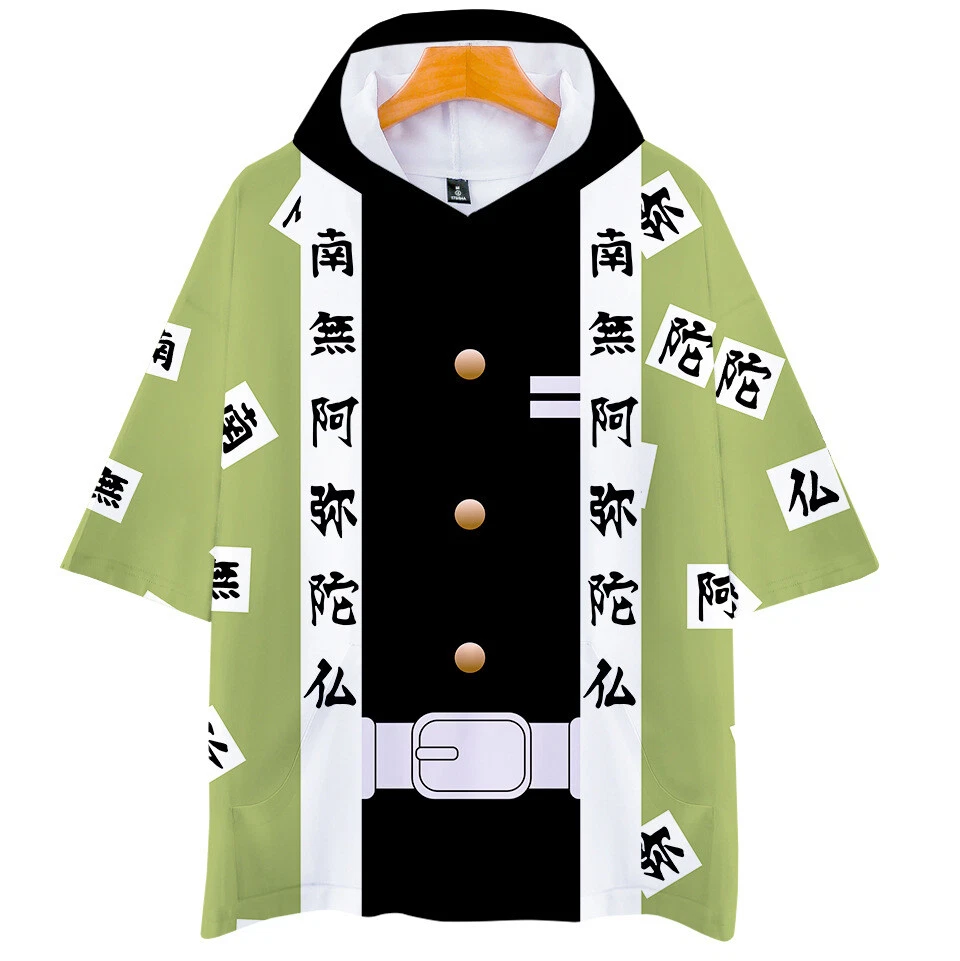 demon Kimetsu no Yaiba Kamado Tanjirou neko Short Sleeve Hoodie Shirt