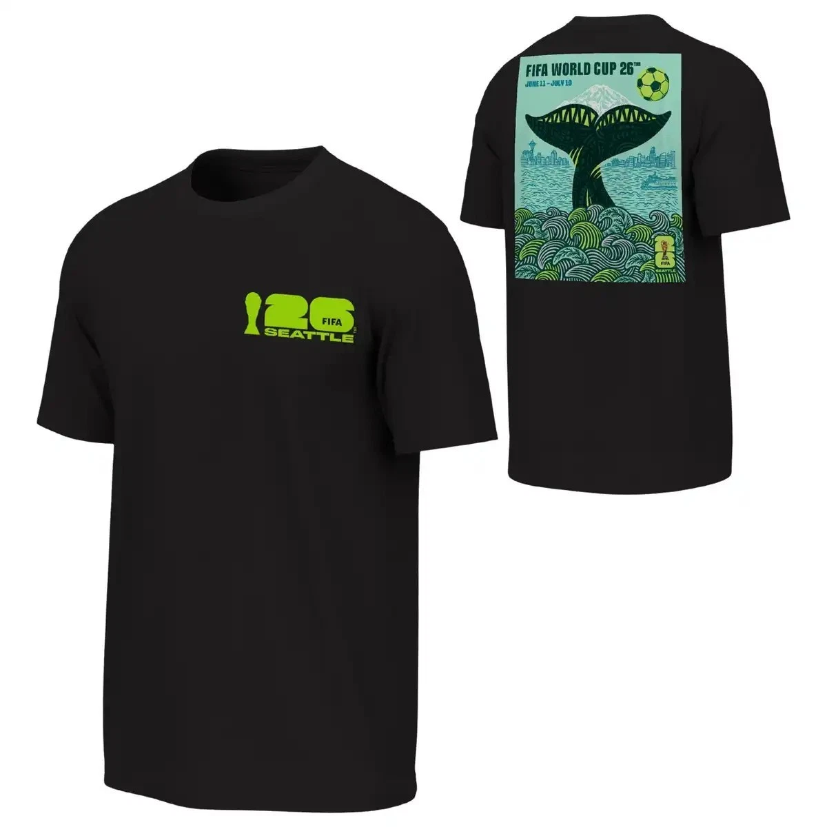2026 World Cup Seattle Poster T-Shirt, Black