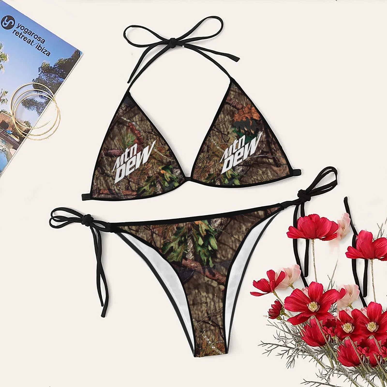 Mountain Dew Earth Siren Women's Triangle Sling Bikini Swimsuit