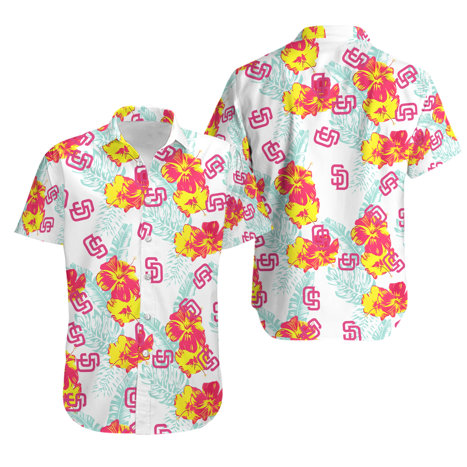 SD Padres 2023 Flower Fan Made Red Tropical Hawaiian Shirt Size S 5XL NEW_41n_83