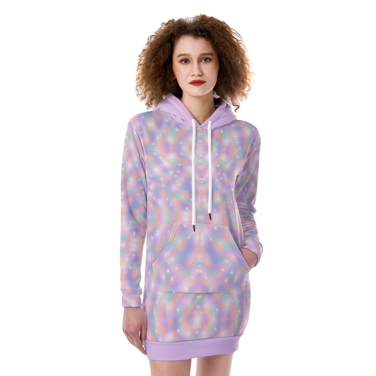 Kawaii Fairy Fashion Women's Hoodie Dress | for Everyday Wear, Rave Attire, Street Style | Trendy Pastel Colored Hoodie