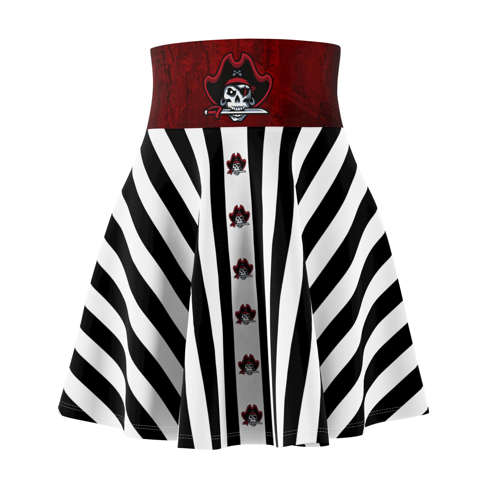 Pirate Women's Skater Skirt High Waist Nautical A-line Retro