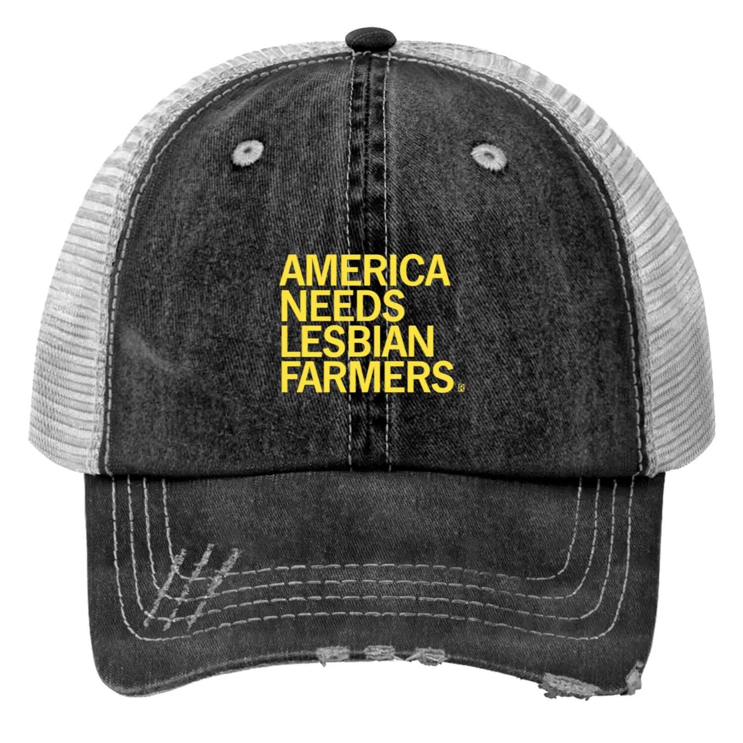 America Needs Lesbian Farmers Print Trucker Hats