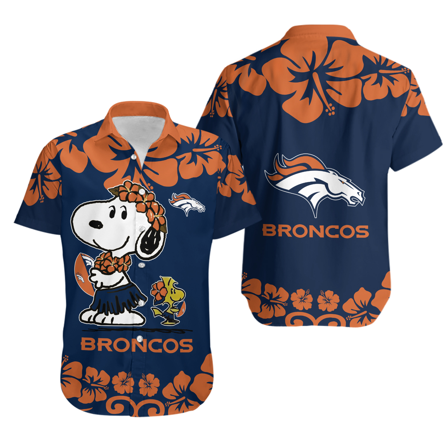Denver Team Broncos Hawaiian Shirt, Football Cartoon Beach Hawaiian Shirt