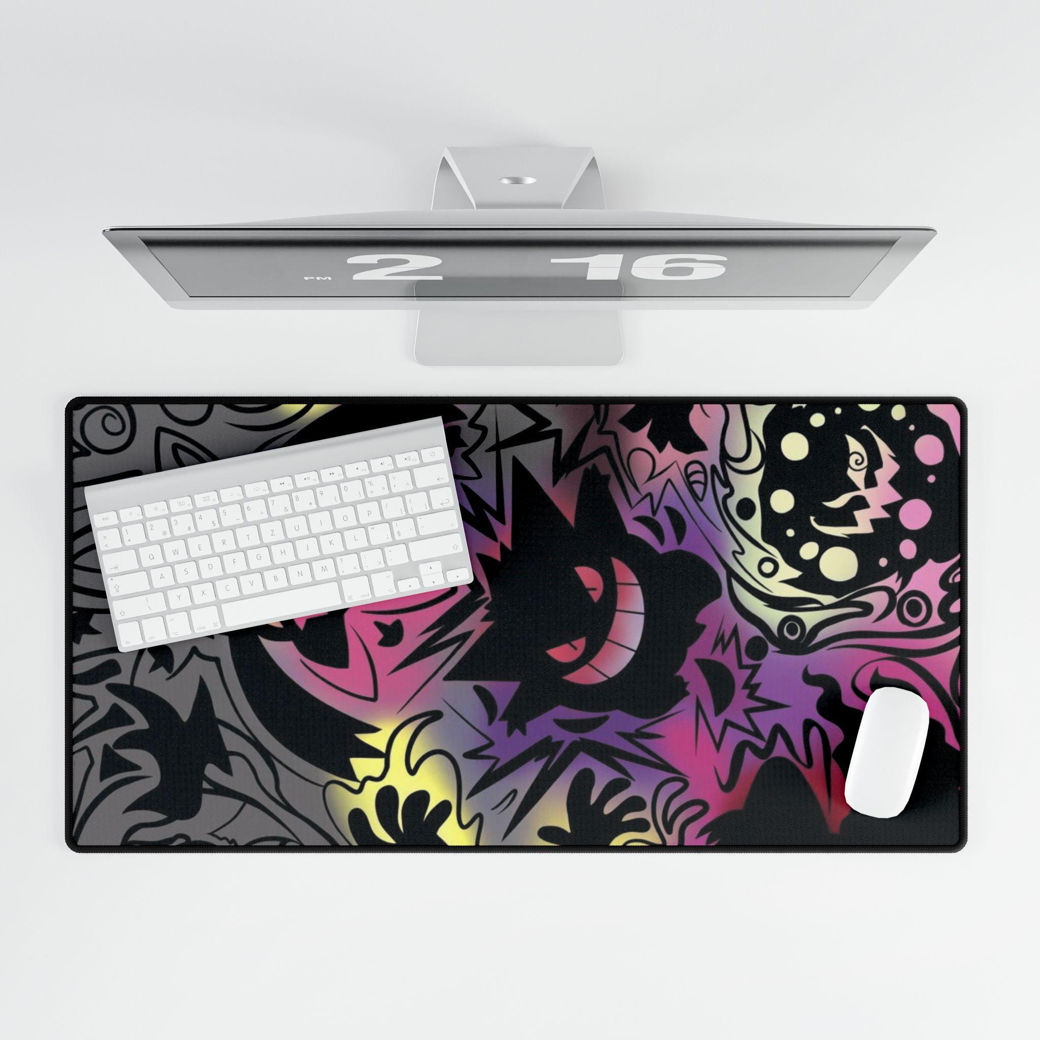 Gengar Haunting Glow Gaming Mouse Pad - Mysterious Purple Aura Desk Mat for poket mons Masters, Spooky Energy Design