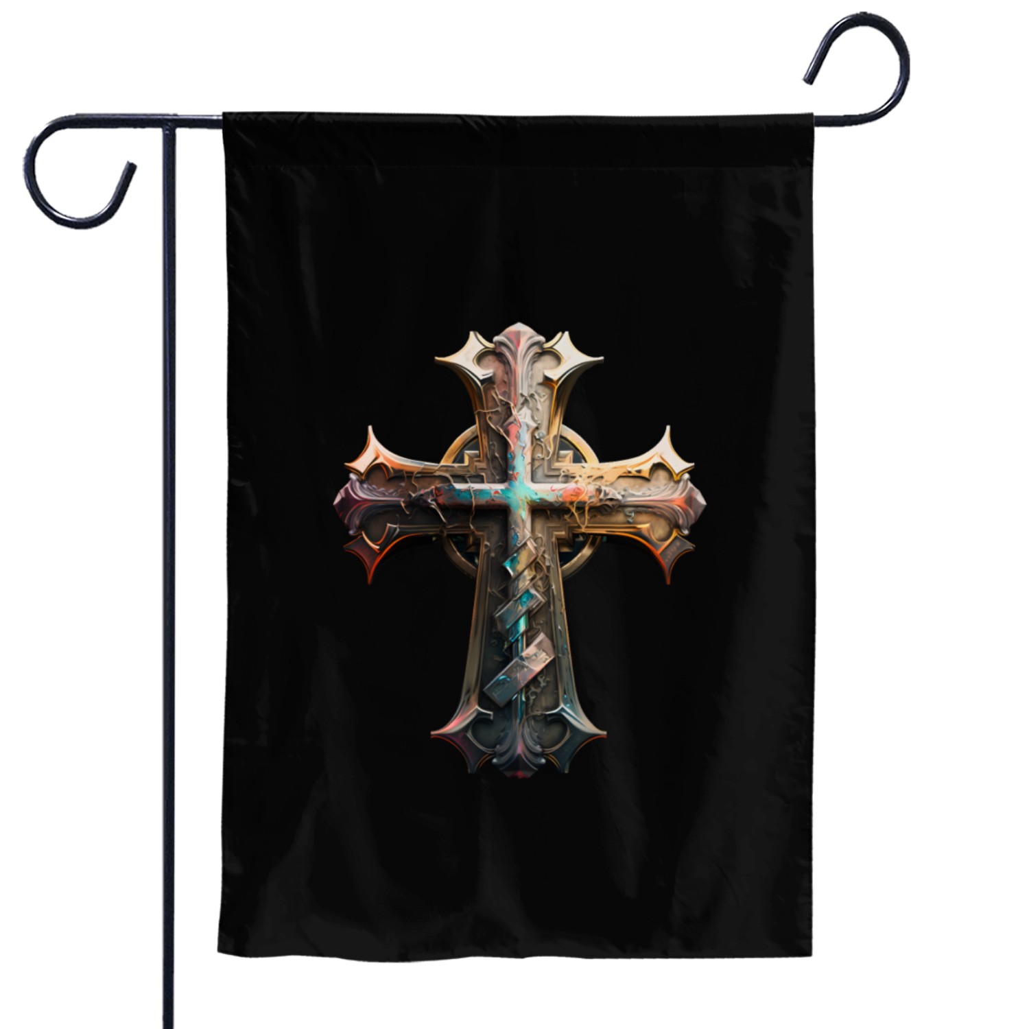Jesus Cross Painting Garden Flags