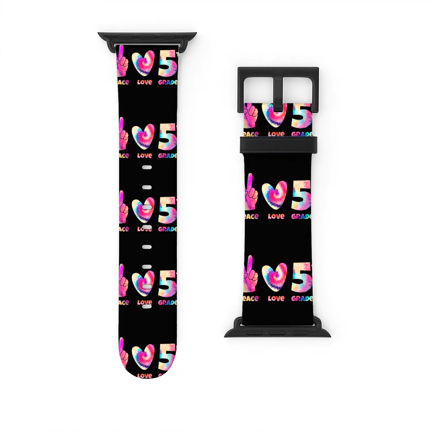 Peace Love 5th Grade Tie Dye Watch Bands For Apple Watch
