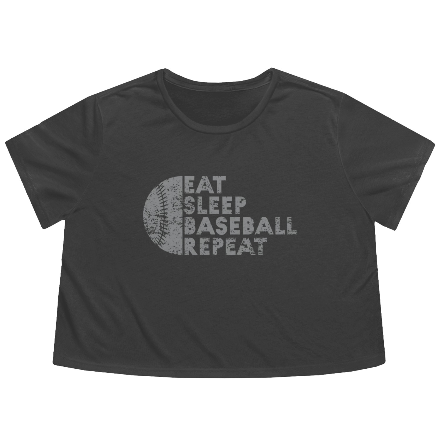 Eat Sleep Baseball Repeat Flowy Cropped Tees
