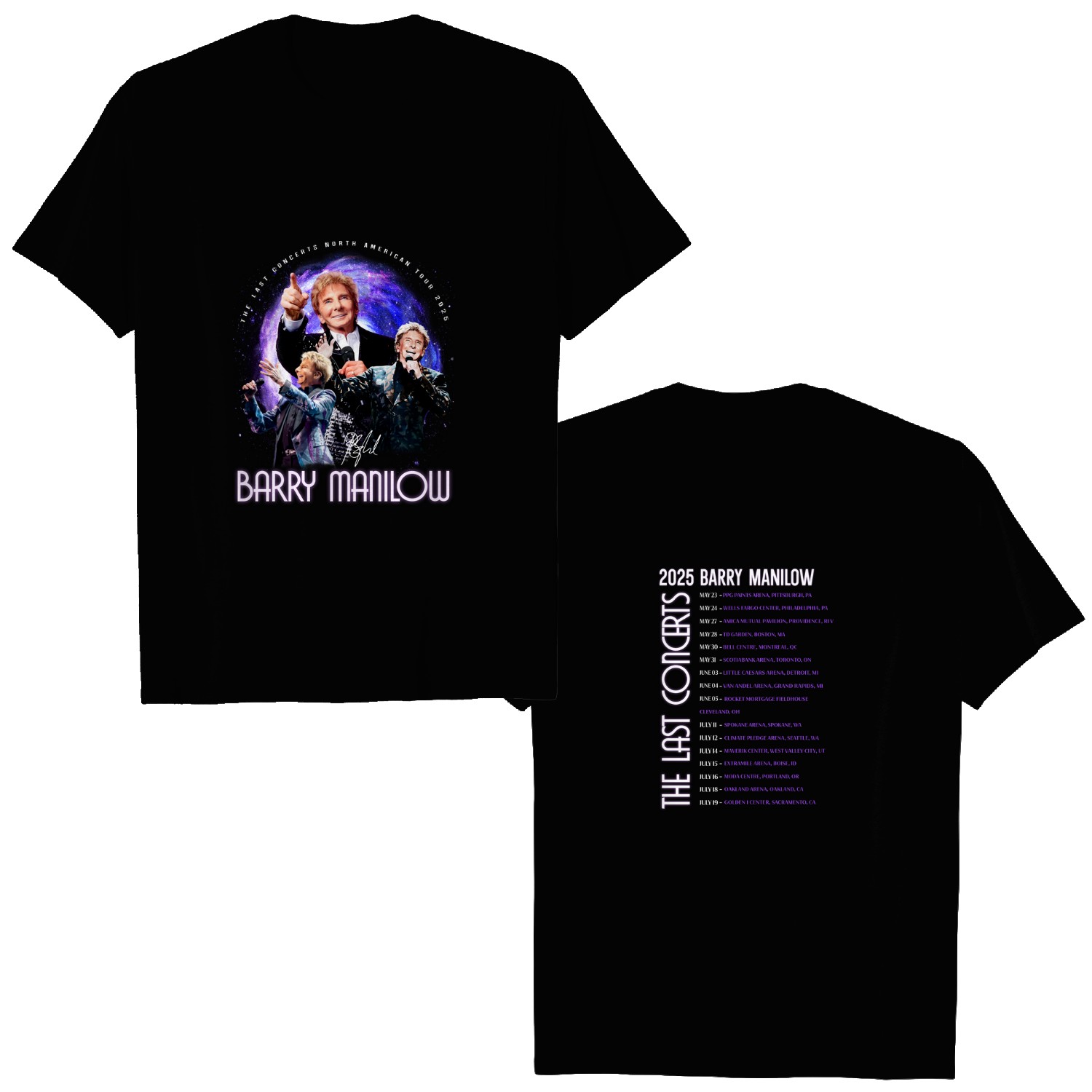 Manilows The Last Concerts 2025 Tour Unisex T Shirt