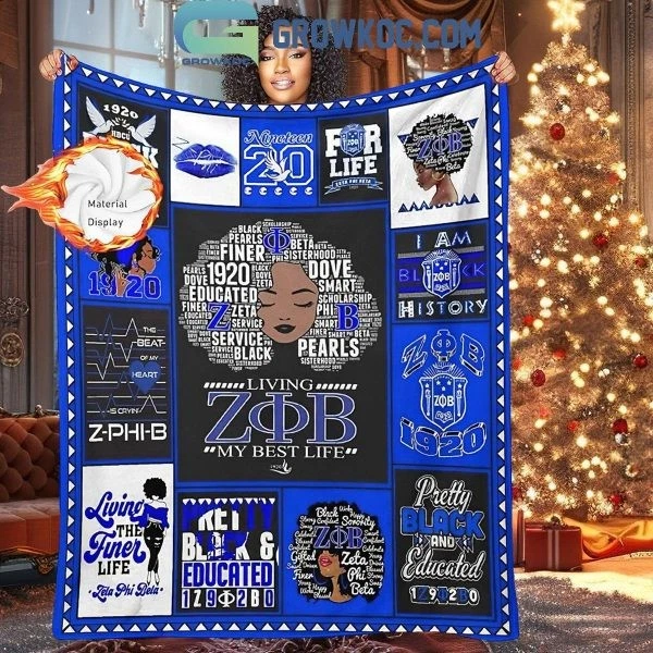Zeta Phi Beta Living My Best Life Blanket Quilt