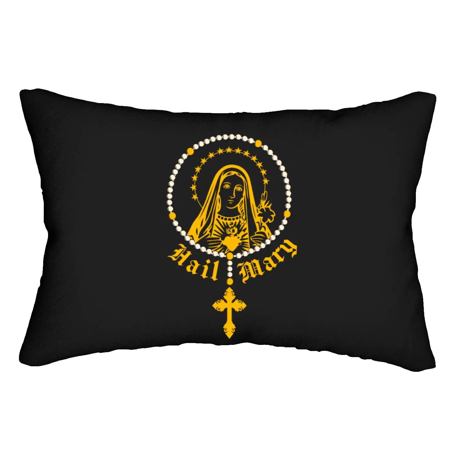 Hail Mary Rosary Prayer Catholic Religion Church Lumbar Pillows