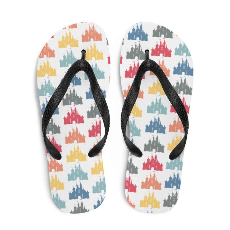 Castle Flip Flops, Castle Sandals, Magic Kingdom, shoes, sandals, Flip Flops, Gifts