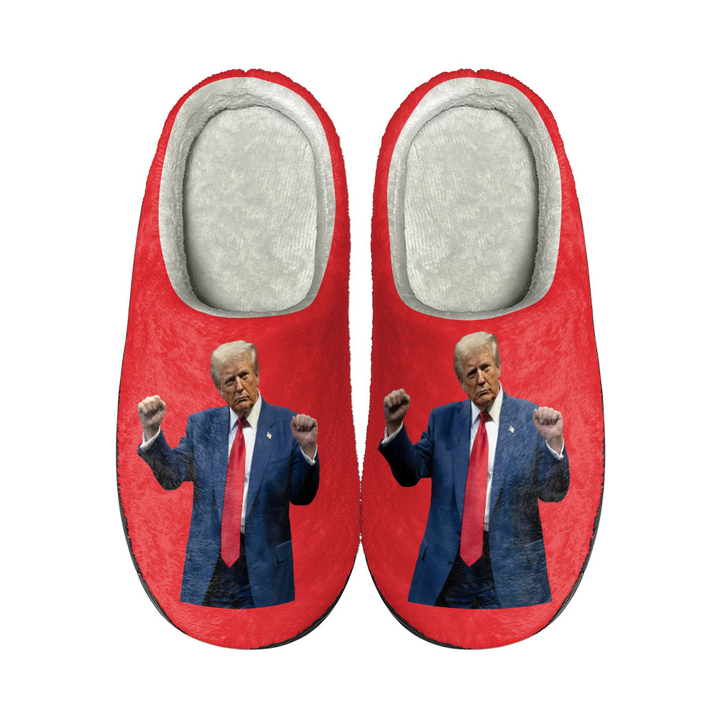 House Slippers, Donald Trump Gift for Him, MAGA Indoor Footwear, Republican Party Shoes, Political Gift, Patriotic President Slippers
