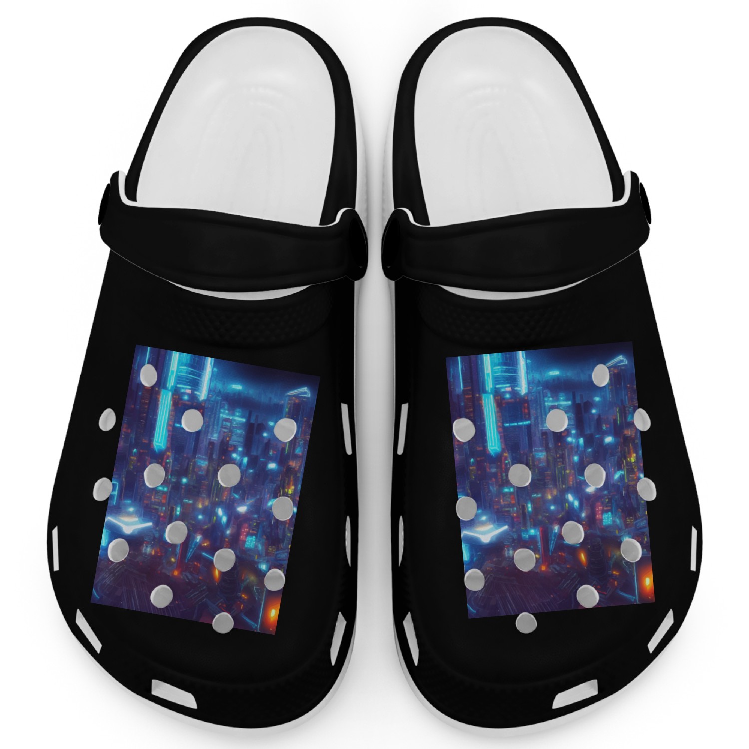 Cool Japanese Techno Cat In Japan Neon City Clogs