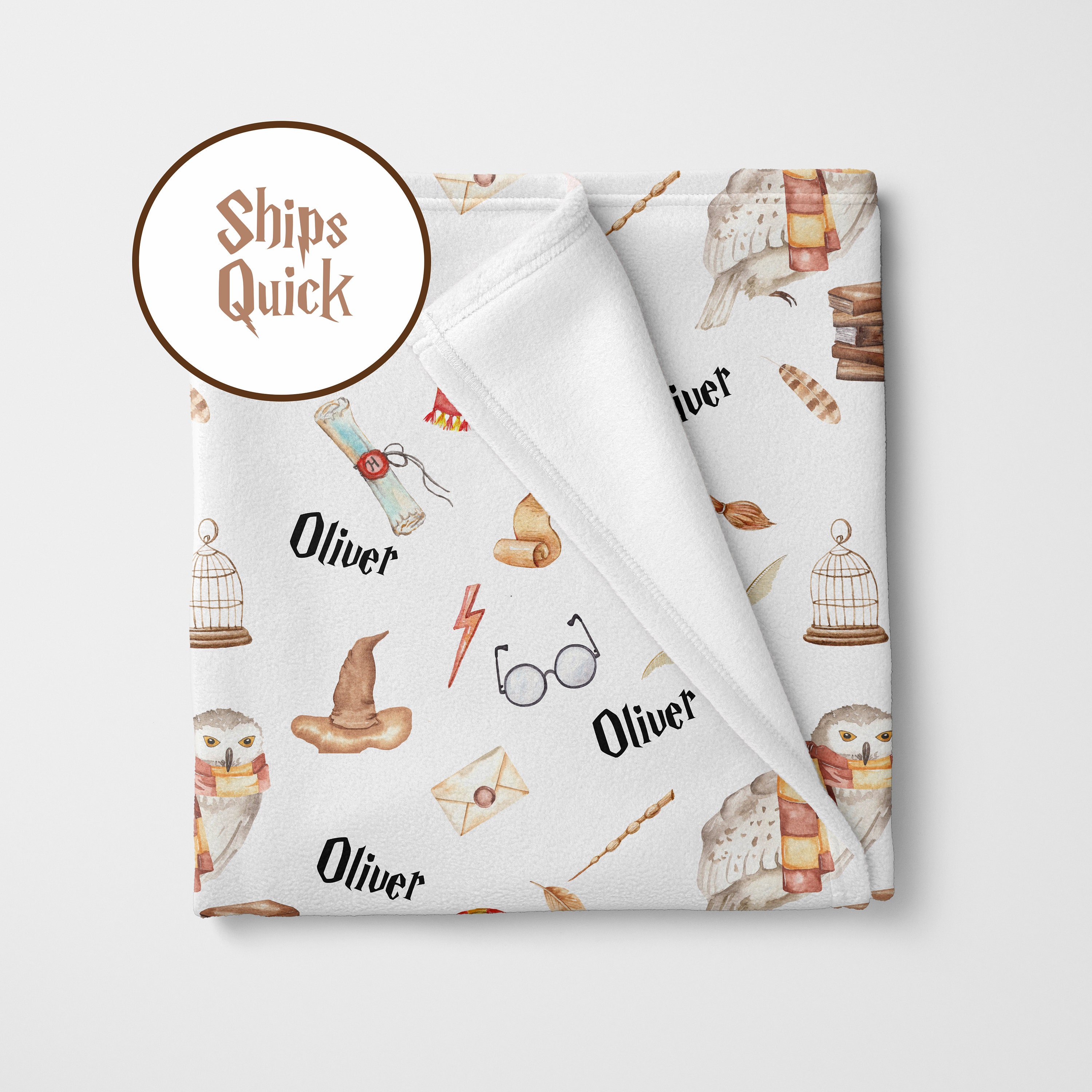 Personalized Wizard Baby Throw Blanket | Gift For Kids | Harry Pottery gifts