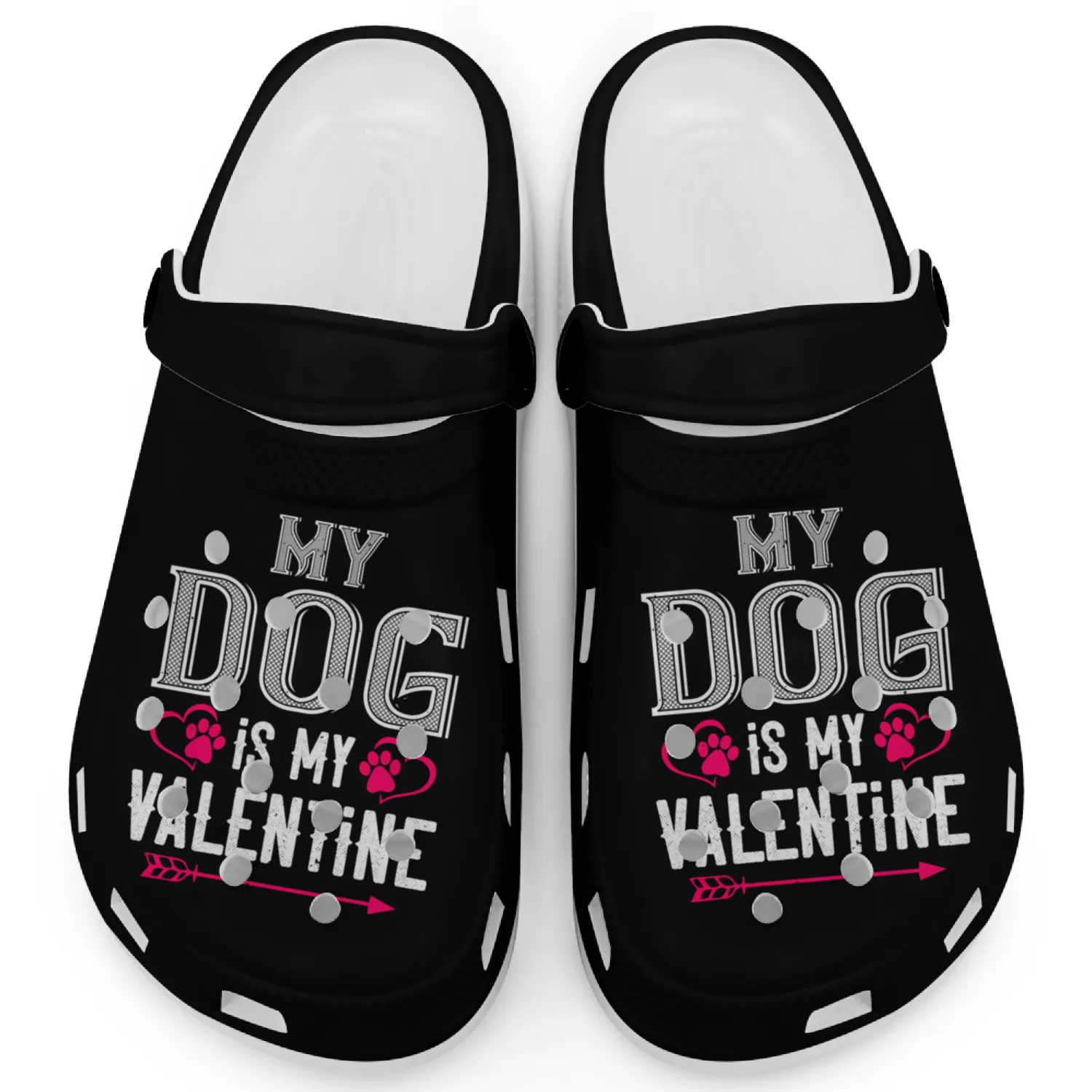 my dog is my valentine Tshirt188 Clogs