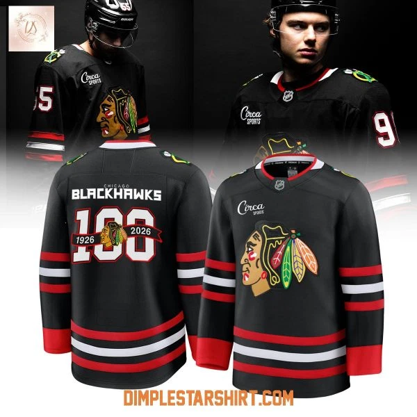 ALLPrint Chicago Blackhawks Back In Black Alternate 100 Years 2026 Hockey Jersey