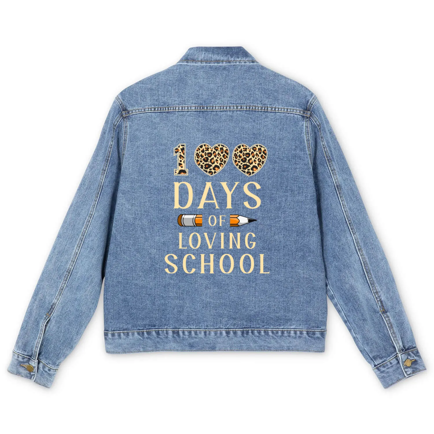 100 Days Of Loving School , School Celebration Men's Denim Jackets