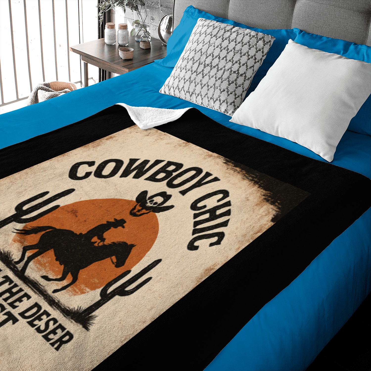 Cowboy Chic Desert Ride Design Baby Blankets