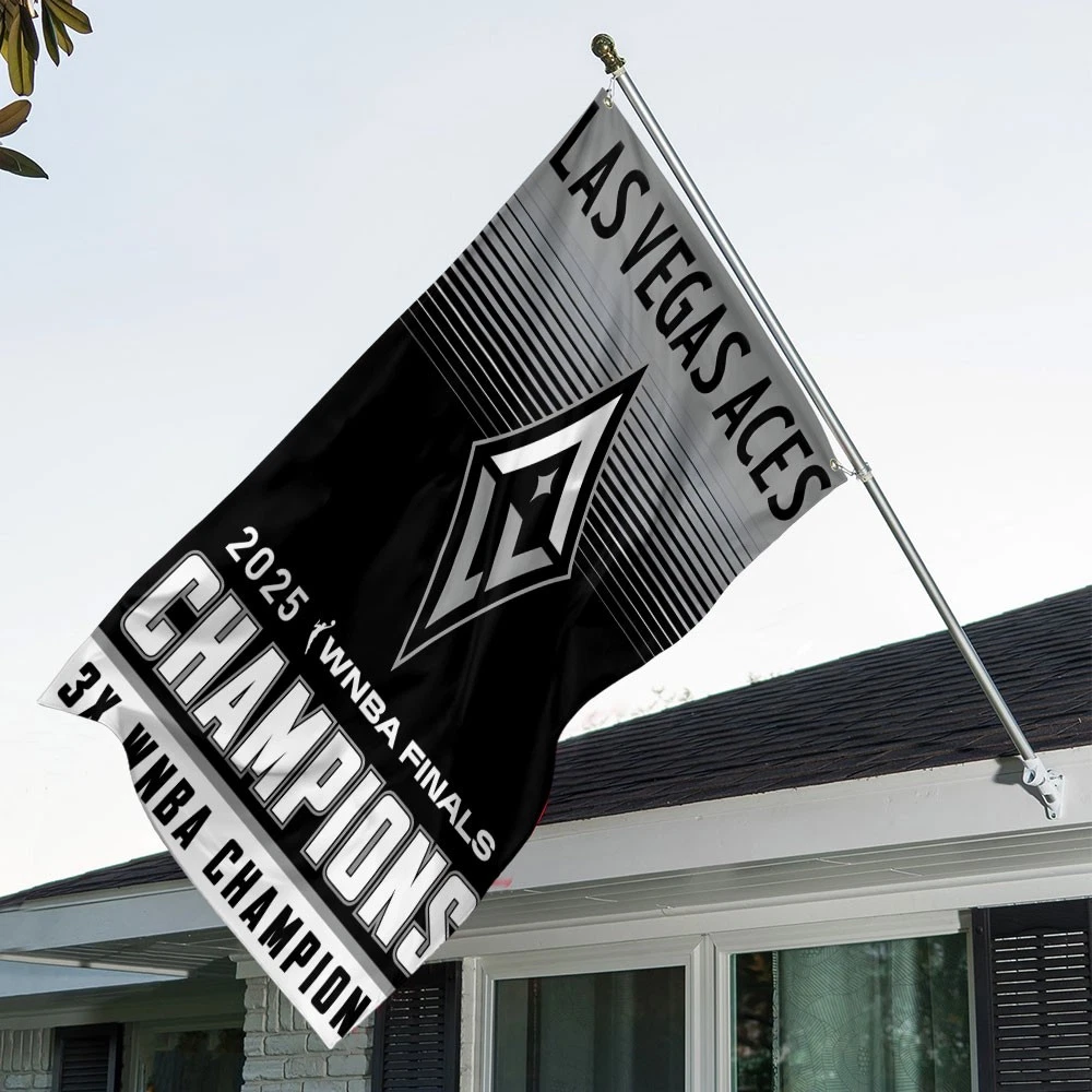 Las Vegas Aces 2025 WNBA Finals Champions 3D Double-side House Flag