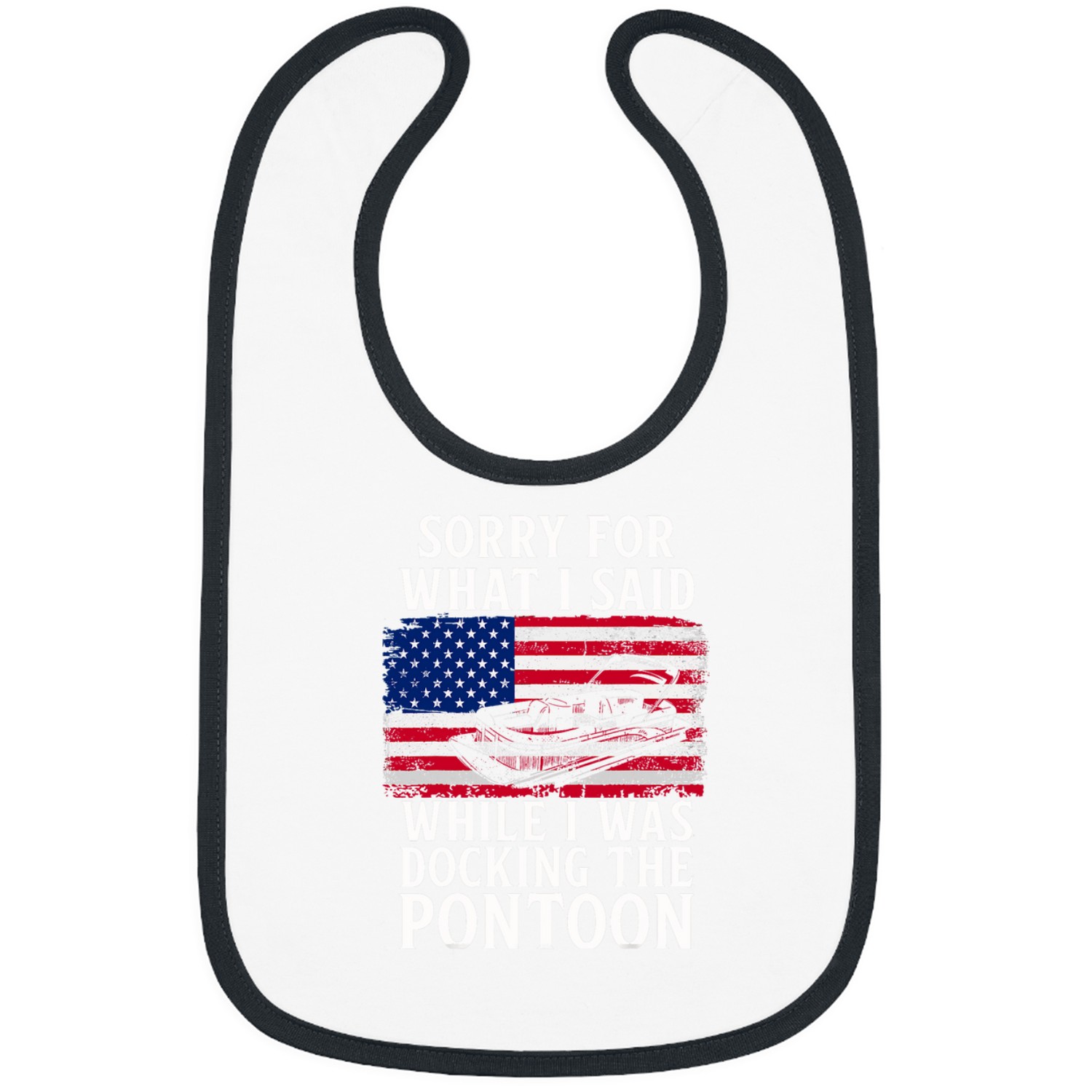 Pontoon Fun Patriot US Flag Pontoon Captain American 1 Bibs