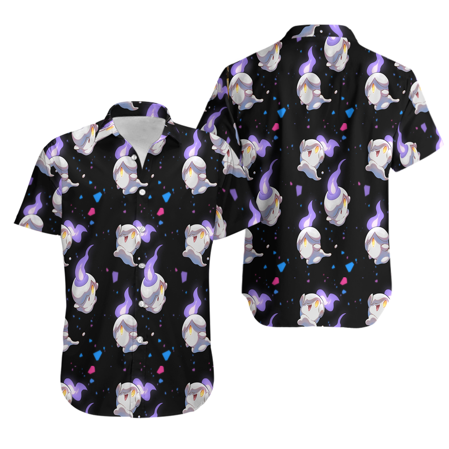 Litwick Dark Hawaiian Shirt Cute Shirt Ghost Type Aloha Shirt Litwick Shirt Anime Gifts