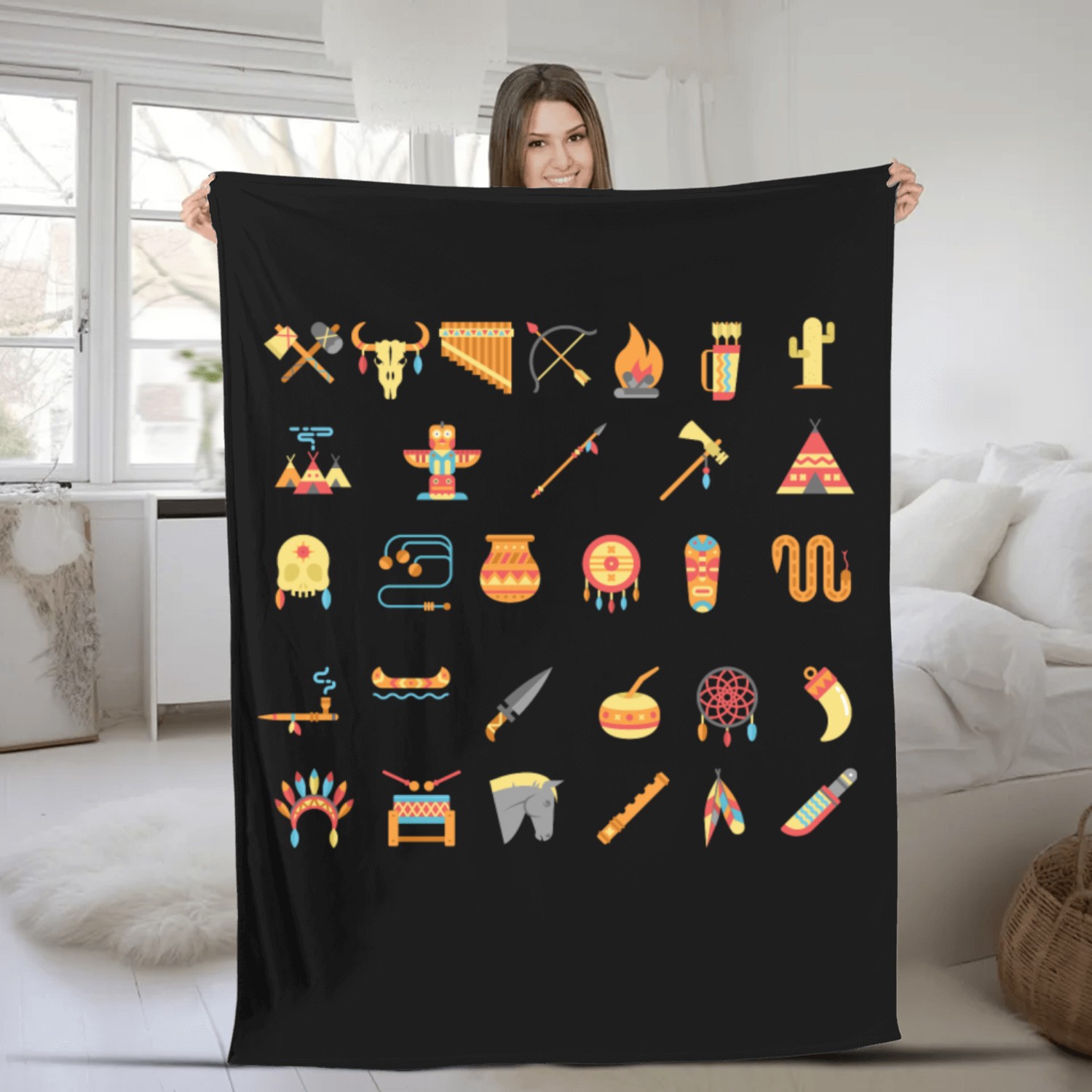 Native American culture/Native American Clothing Fleece Blankets