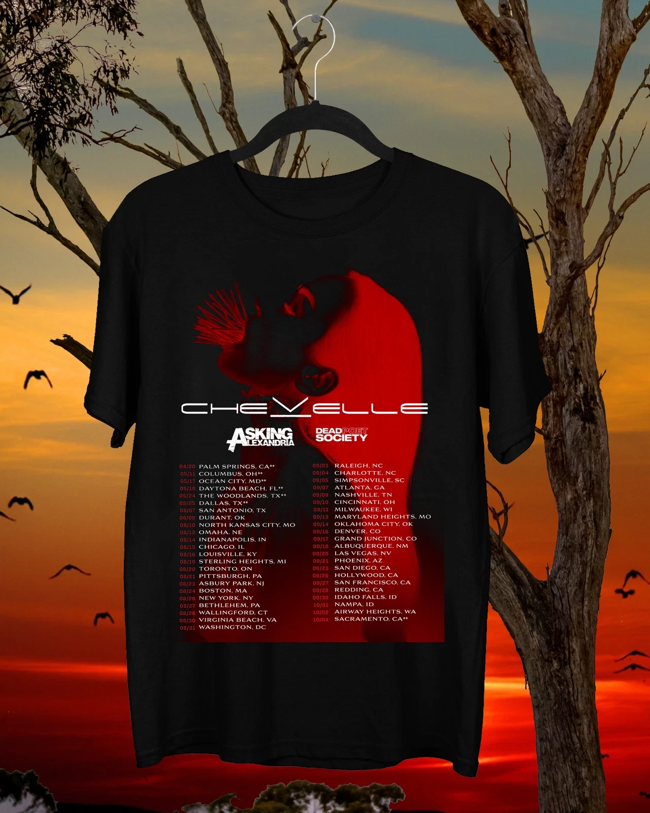 Chevelle Band Asking Alexandria On Tour 2025 T Shirt