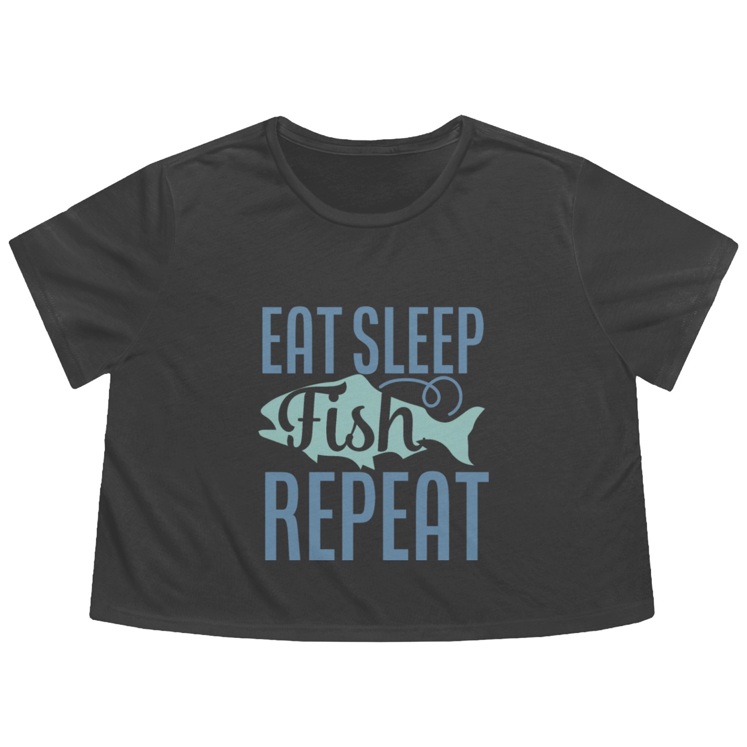 Eat Sleep Fish Repeat Flowy Cropped Tees