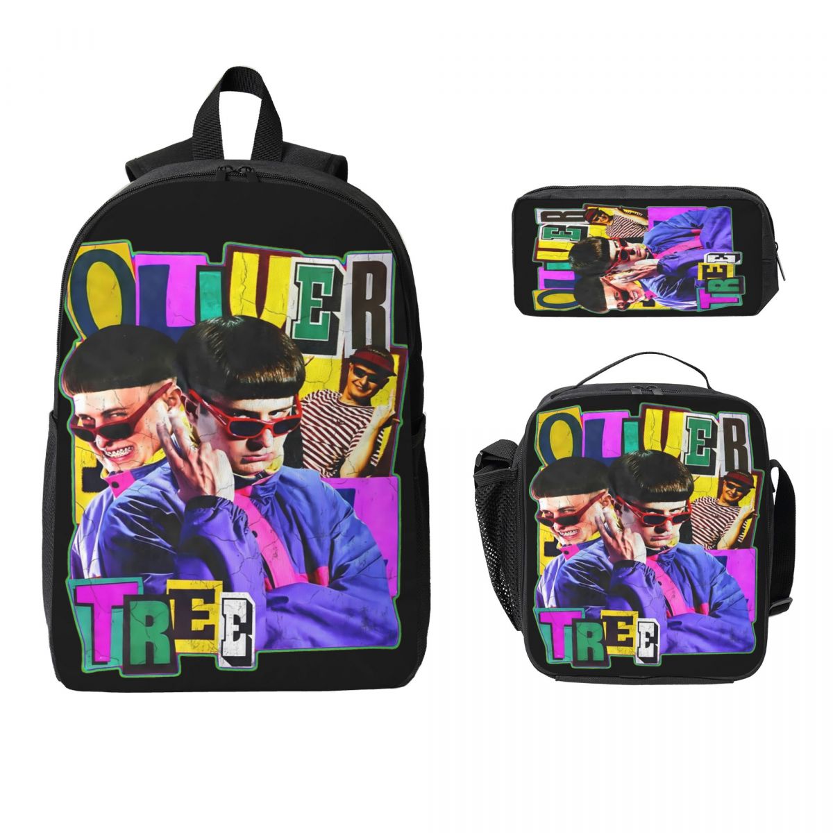 Music Oliver Tree Kids Backpack Set with Lunch Box and Pen Bags for Boys and Girls
