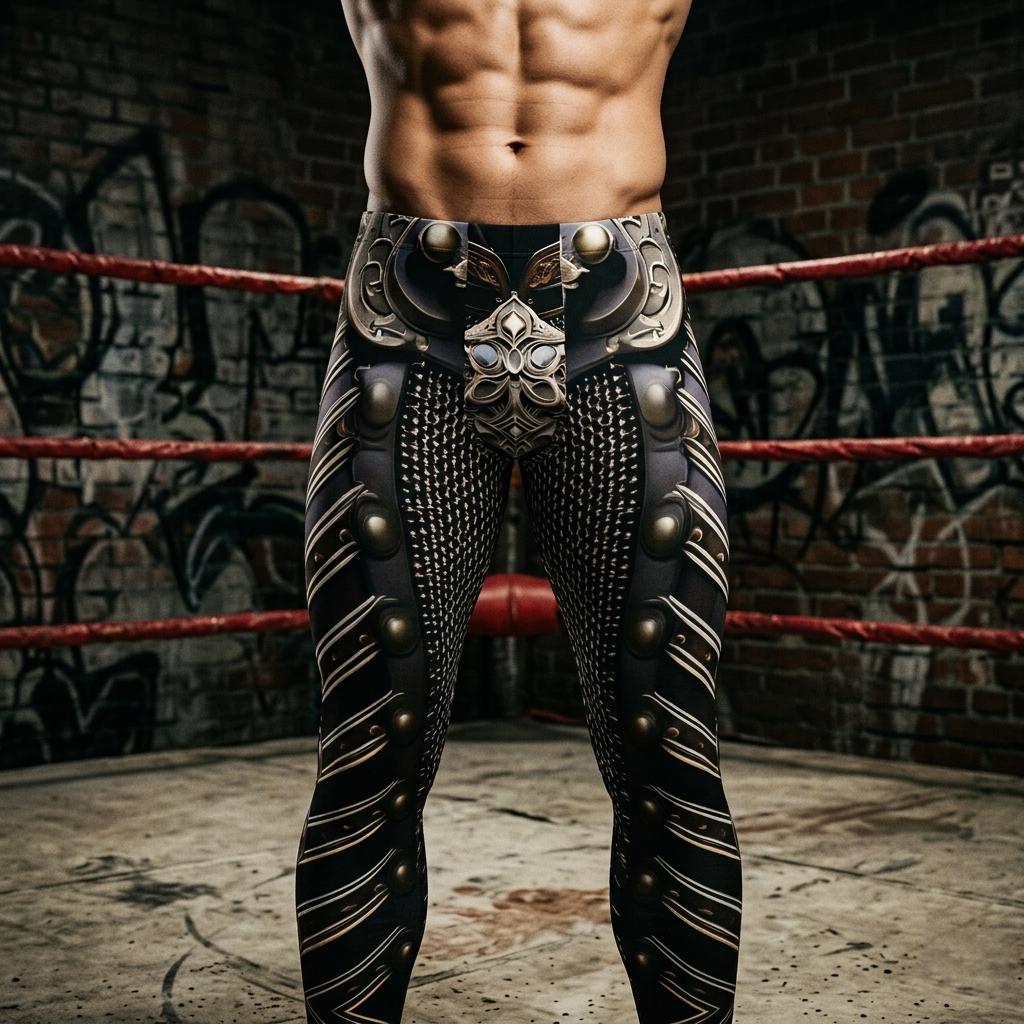 Dark Knight Wrestling Gladiator Armor Leggings LARP Battle Pants Cycling Athletic,