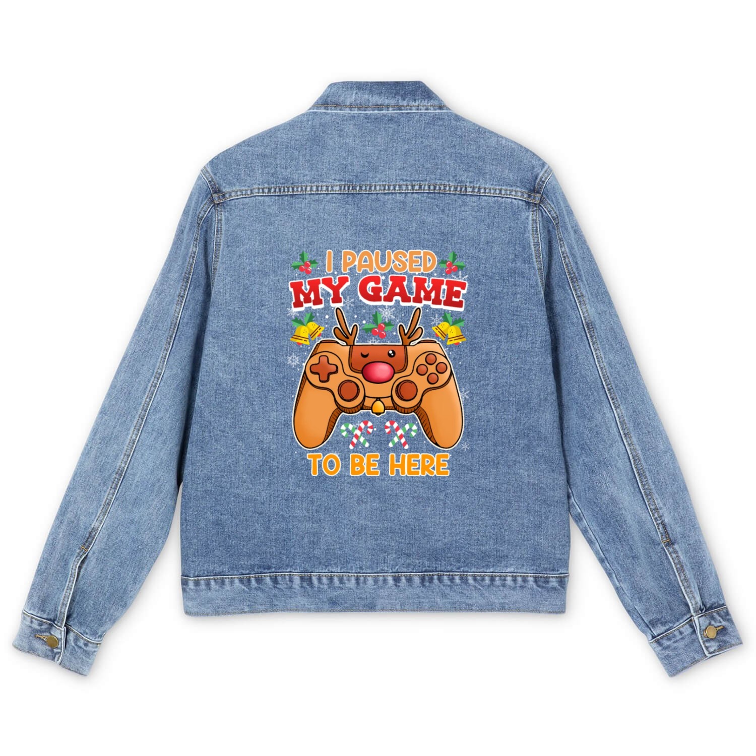 Christmas Gambling I Paused my Game to be Here Men's Denim Jackets