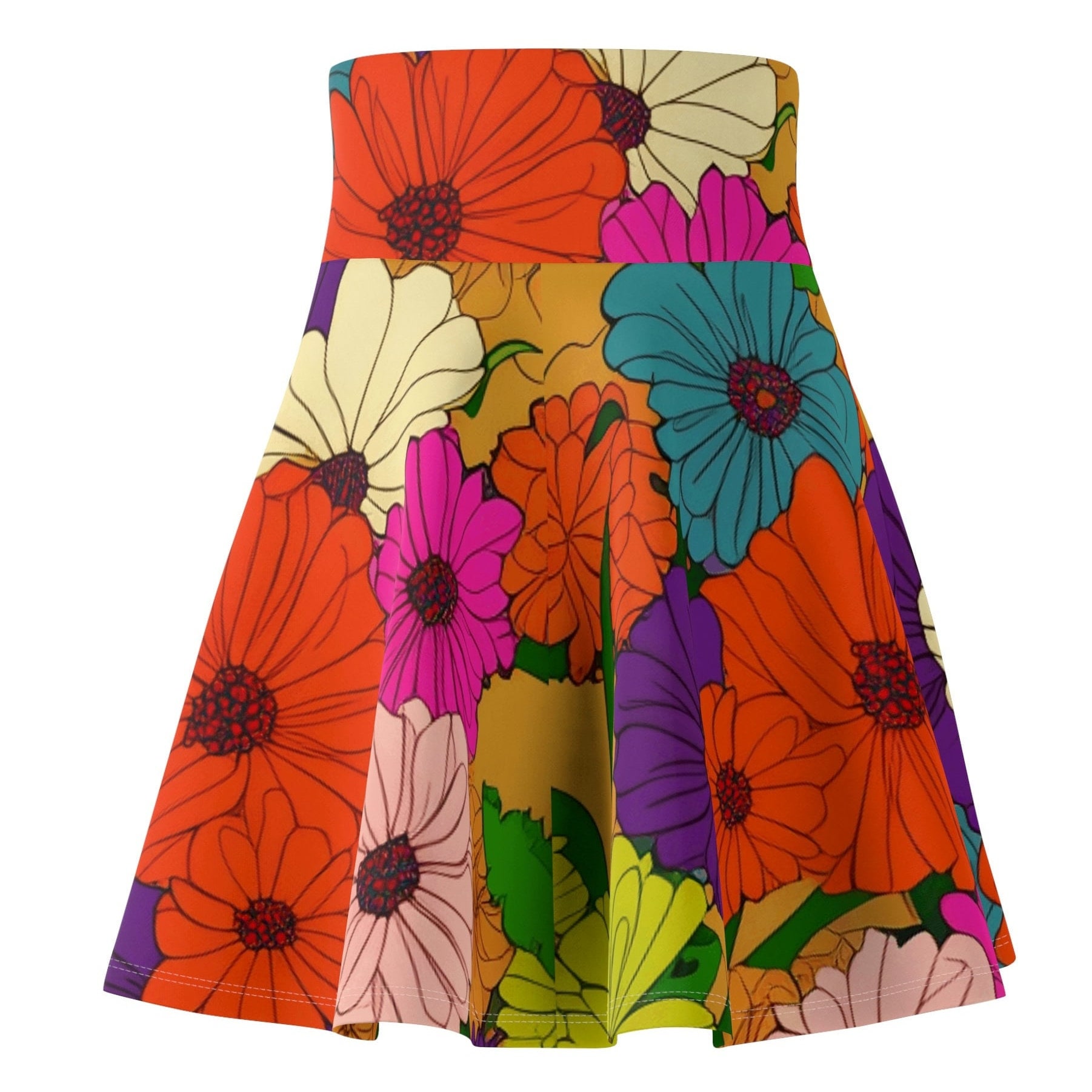 Flower Skater Skirt, Women's Skater Skirt